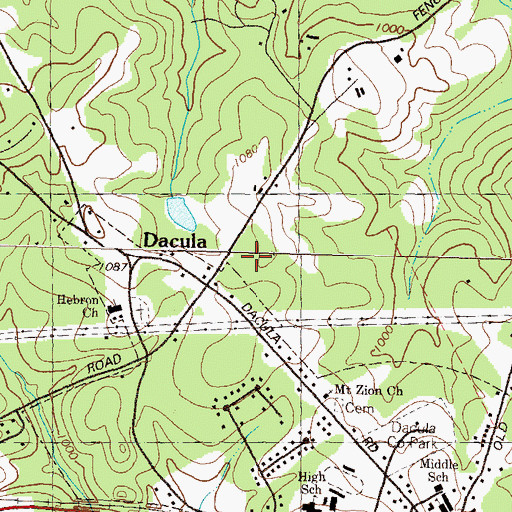 Topographic Map of Dacula Elementary School, GA