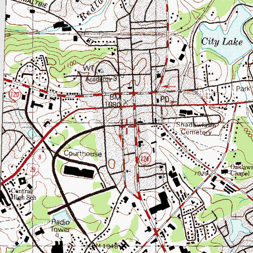 Topographic Map of Gwinnett County Fire and Emergency Services Station 15, GA