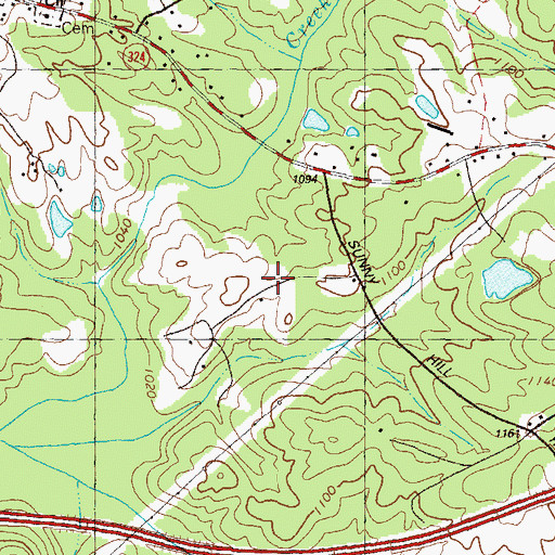 Topographic Map of Gwinnett County Fire and Emergency Services Station 24, GA