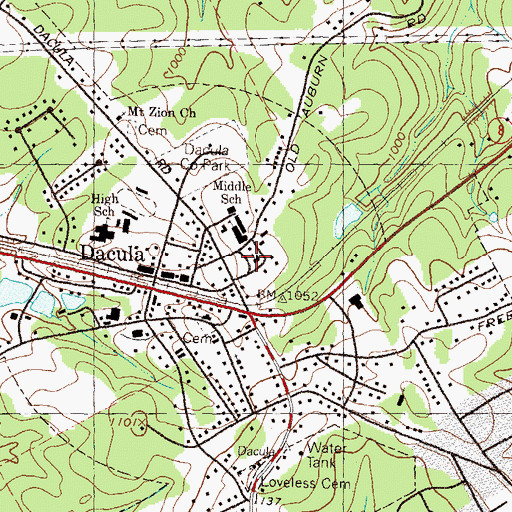 Topographic Map of Hinton Methodist Church, GA