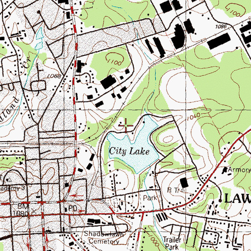 Topographic Map of Lawrenceville Senior Center, GA