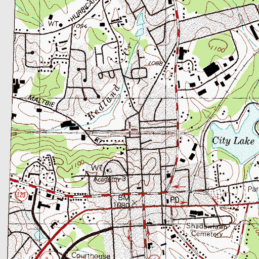 Topographic Map of Lawrenceville Station, GA