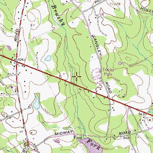 Topographic Map of Brushy Fork Business Center, GA