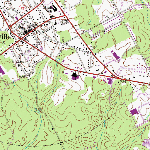 Topographic Map of Livsey Corners Shopping Center, GA