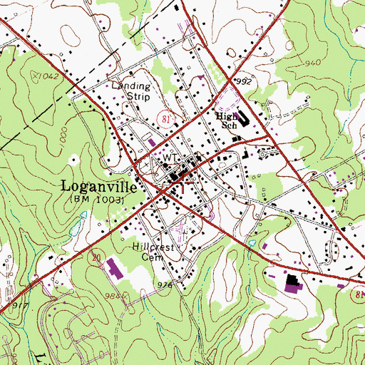 Topographic Map of Loganville Chamber of Commerce, GA