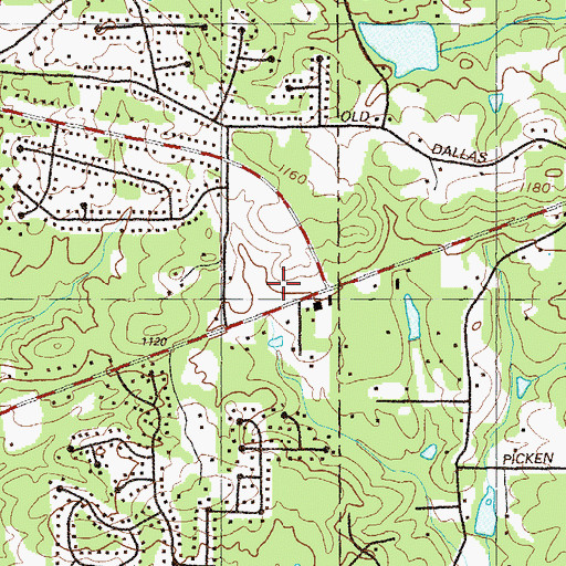 Topographic Map of Citizens Square Shopping Center, GA