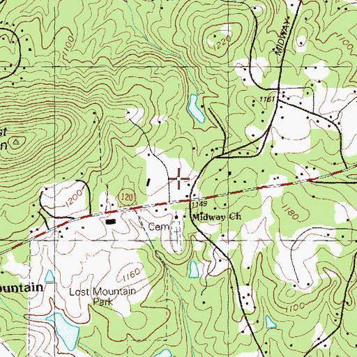 Topographic Map of Cobb County Fire and Emergency Services Station 13, GA