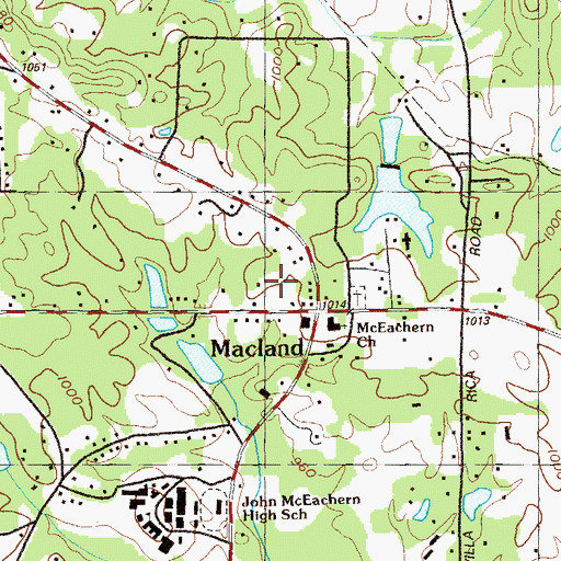 Topographic Map of MacLand Corner Shopping Center, GA