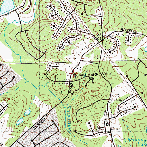 Topographic Map of Creekland Middle School, GA