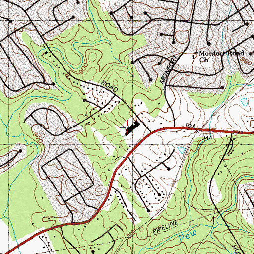 Topographic Map of Davis Mill Station Shopping Center, GA