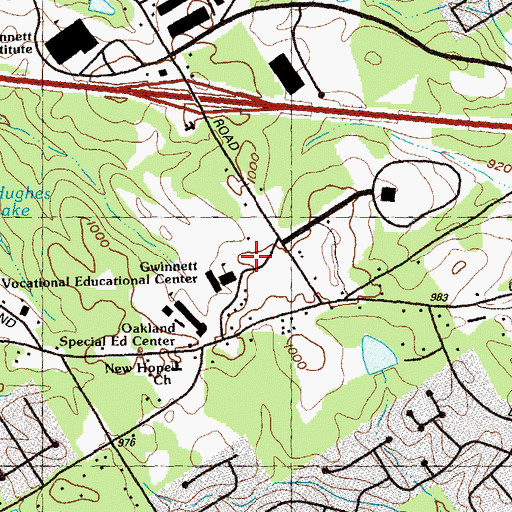 Topographic Map of Gwinnett County Fire and Emergency Services Station 20, GA