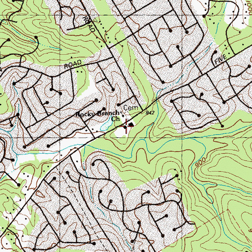 Topographic Map of Gwinnett County Fire and Emergency Services Station 9, GA