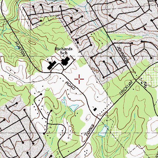 Topographic Map of Lawrenceville First Church, GA