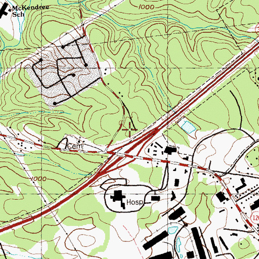 Topographic Map of Lawrenceville Market Shopping Center, GA