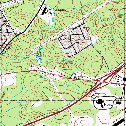 Topographic Map of Merton Walk Shopping Center, GA