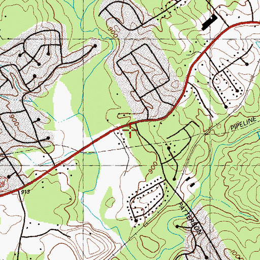 Topographic Map of Patterson Road Post Office, GA