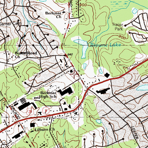 Topographic Map of Pleasant Hill Market and Merchandise Center, GA