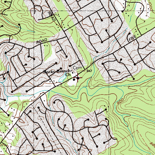Topographic Map of Presidential Market Shopping Center, GA