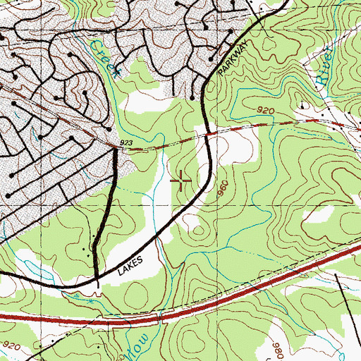 Topographic Map of Shops at Riverside Shopping Center, GA