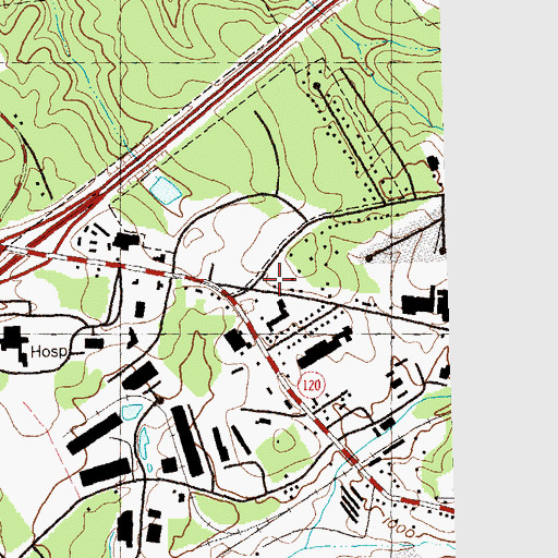 Topographic Map of Township Village Shopping Center, GA
