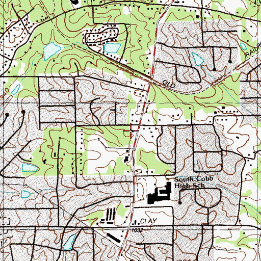 Topographic Map of Cobb County Police Department Precinct 2, GA