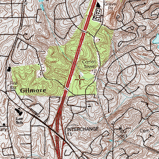 Topographic Map of Cobb County Fire and Emergency Services Station 4, GA