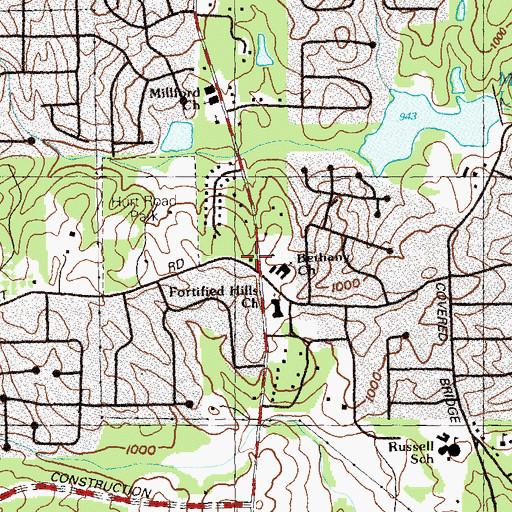 Topographic Map of Cobb County Fire and Emergency Services Station 7, GA