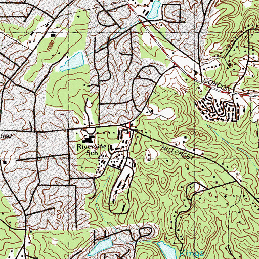 Topographic Map of Cobb County Fire and Emergency Services Station 9, GA