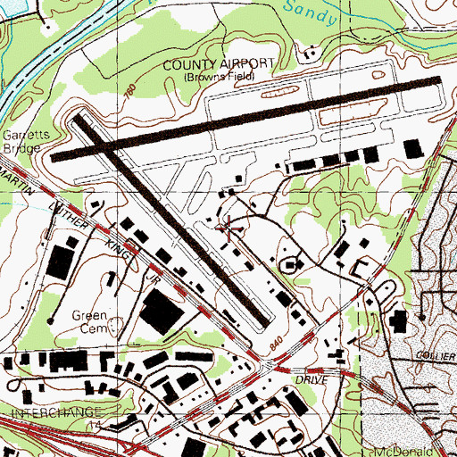 Topographic Map of Fulton County Fire Department Headquarters, GA