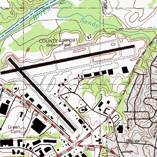Topographic Map of Fulton County Fire Department Station 19, GA