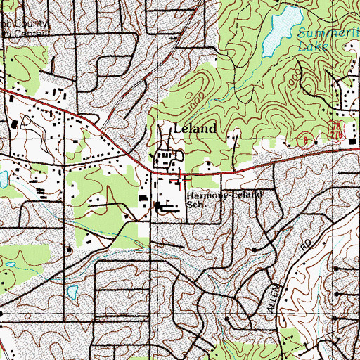 Topographic Map of Leland Methodist Church, GA