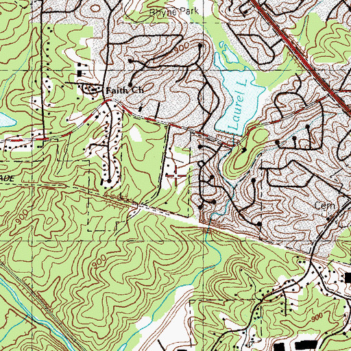 Topographic Map of Nickajack Elementary School, GA
