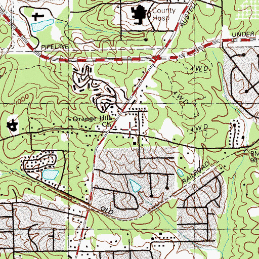 Topographic Map of South Cobb Government Services Center, GA