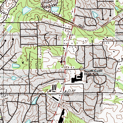 Topographic Map of South Cobb Shopping Center, GA
