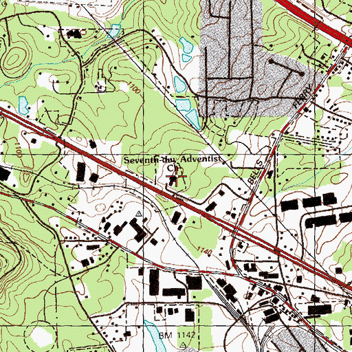 Topographic Map of Carman Adventist School, GA