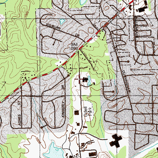 Topographic Map of Cobb County Administration, GA