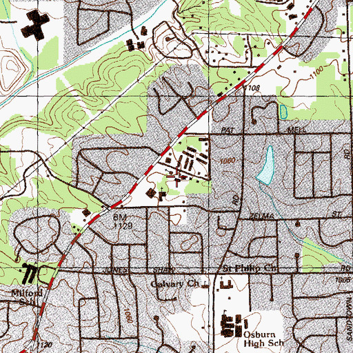 Topographic Map of Cobb County Christian Schools, GA