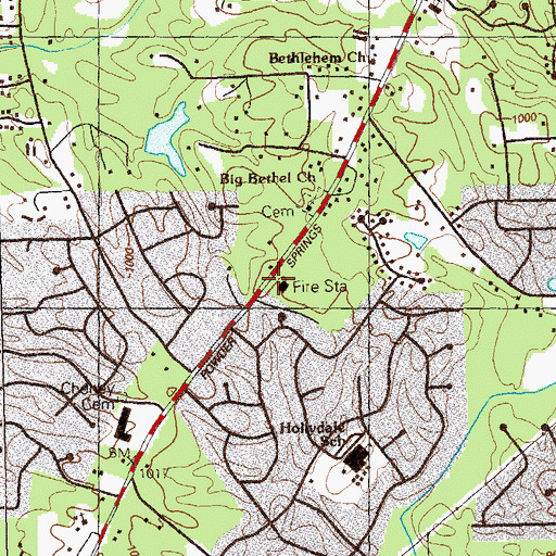 Topographic Map of Cobb County Fire and Emergency Services Station 10, GA