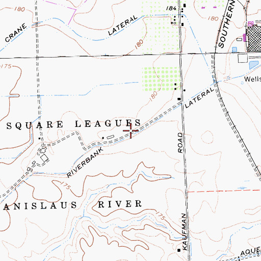 Topographic Map of Riverbank Lateral, CA