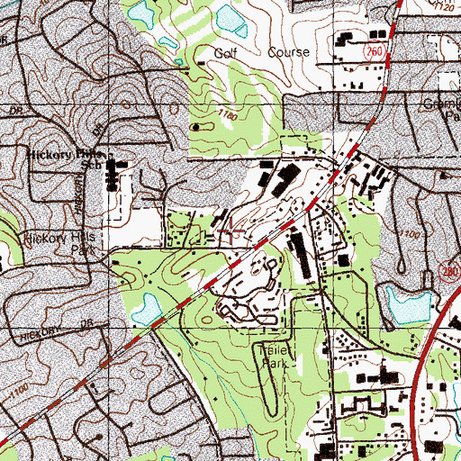 Topographic Map of Marietta Fire Department Station 54, GA