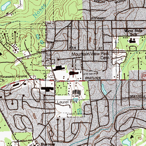 Topographic Map of Westpark Plaza Shopping Center, GA