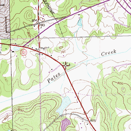 Topographic Map of Jodeco Baptist Church, GA