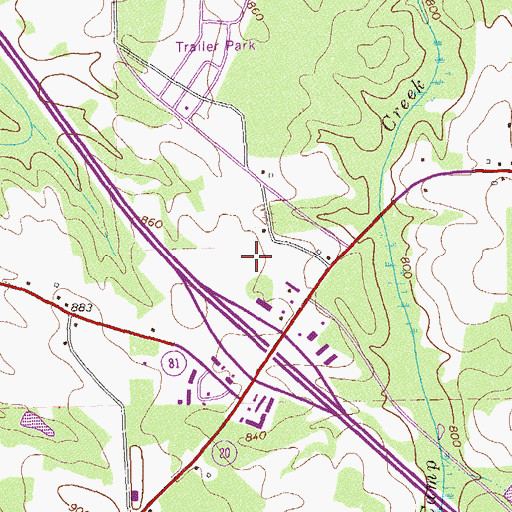 Topographic Map of McDonough Marketplace Shopping Center, GA