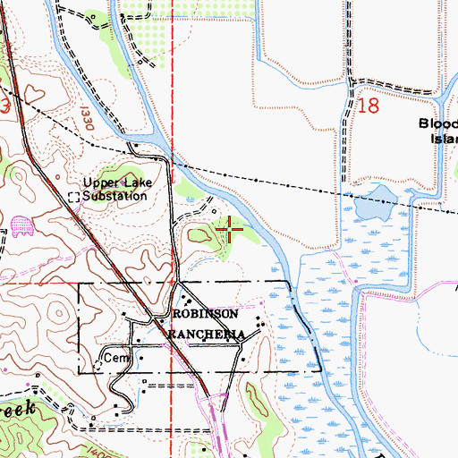 Topographic Map of Robinson Creek, CA