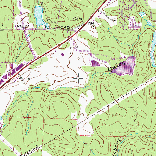 Topographic Map of Conyers Church of God, GA