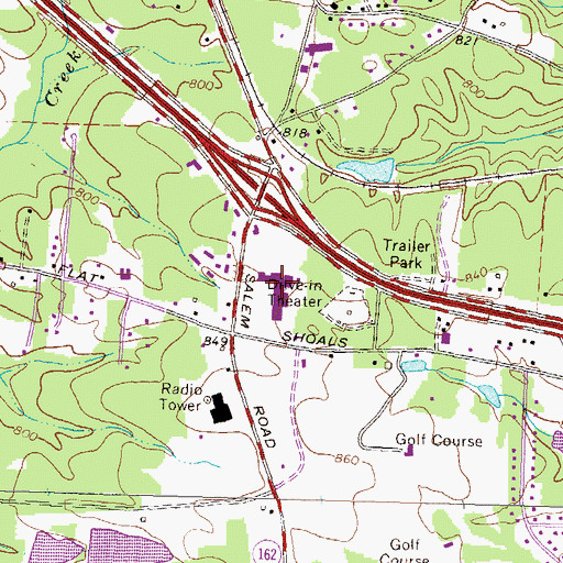 Topographic Map of Fieldstone Plaza Shopping Center, GA