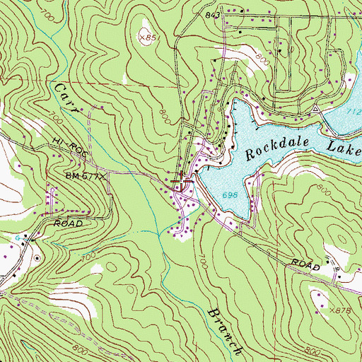 Topographic Map of Hi-Roc Community Church, GA