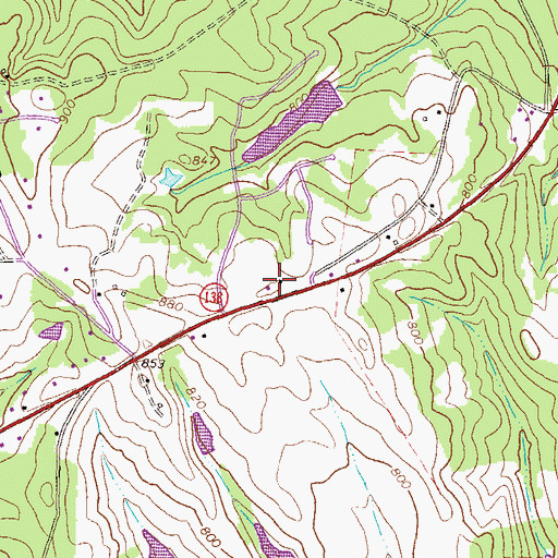 Topographic Map of North Rockdale Baptist Church, GA
