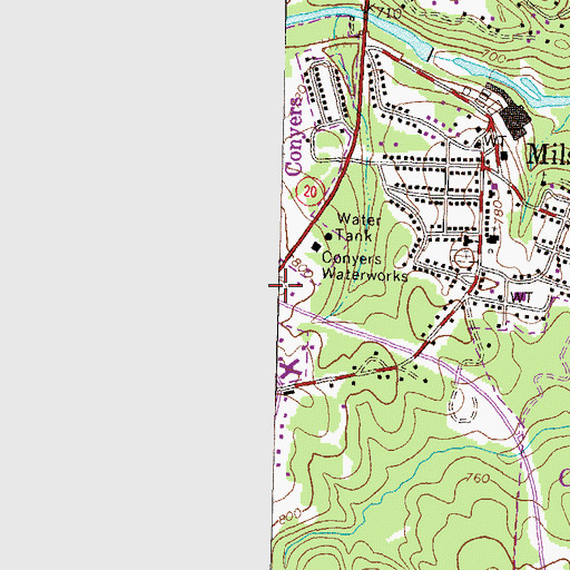 Topographic Map of Rockdale County Animal Shelter, GA