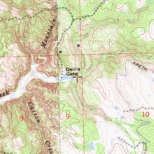 Topographic Map of Rock Creek, CA